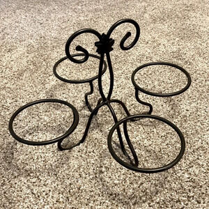 LONGABERGER Wrought Iron 4 Dessert Bowl Caddy, EUC